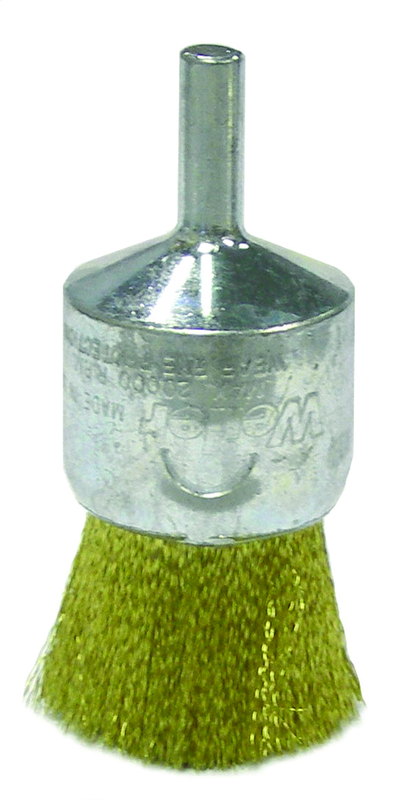 1" Crimped Wire End Brush - .005 Brass - Non-Sparking Wire Wheel - Sun Tool & Supply