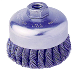 4" Single Row Wire Cup Brush - .020 Bronze; 5/8-11 A.H.; - Non-Sparking Wire Wheel - Sun Tool & Supply