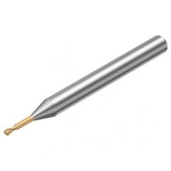 R216.42-00530-EC05G 1700 0.5mm 2 FL Solid Carbide ball nose endmill w/Cylindrical with Neck Shank - Sun Tool & Supply