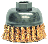 2-3/4" Single Row Wire Cup Brush - .020 Bronze; 5/8-11 A.H.; - Non-Sparking Wire Wheel - Sun Tool & Supply