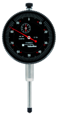 2-1/4" Face 0-100 Dial Reading .001" Graduation Black Face Indicator - Sun Tool & Supply