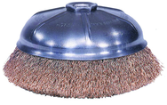 6" Crimped Wire Cup Brush - (Internal nut); .020 Bronze; 5/8-11 A.H. - Non-Sparking Wire Wheel - Sun Tool & Supply