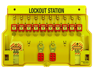 Padllock Wall Station - 22 x 22 x 1-3/4''-With (20) Xenoy Padlocks - Sun Tool & Supply