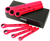 Insulated 7 Piece Metric Ratchet Wrench Set 8.0; 10.0; 12.0; 13.0; 14.0; 17.0; 19.0mm in Storage Case - Sun Tool & Supply