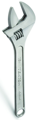 1-3/4'' Opening - 15'' OAL - Chrome Plated Adjustable Wrench - Sun Tool & Supply