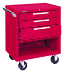 3-Drawer Roller Cabinet w/ball bearing Dwr slides - 35'' x 18'' x 27'' Red - Sun Tool & Supply