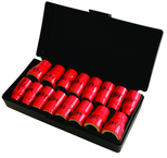 Insulated 3/8" Drive Inch & Metric Socket Set 5/16"-3/4" and 8.0mm - 19mm Sockets in Storage Box. 16 Pc Set - Sun Tool & Supply