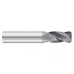 12mm Dia. x 63mm Overall Length 4-Flute 2mm C/R Solid Carbide SE End Mill-Round Shank-Center Cut-TiAlN - Sun Tool & Supply