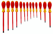 Insulated Slotted Screwdriver 2.0; 2.5; 3.0; 3.5; 4.5; 5.5; 6.5; 8.0; 10.0mm & Phillips # 0; 1; 2; 3. 13 Piece Set - Sun Tool & Supply