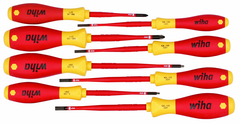 Insulated Slim Integrated Insulation 8 Piece Screwdriver Set Slotted 3.5; 4; 4.5; 5.5; Phillips #1 & 2; Square #1 & 2 - Sun Tool & Supply