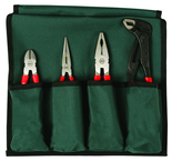 Soft Grip 4 Pc. Set Combination; Long Nose;Water Pump Pliers & Diagonal Cutter - Sun Tool & Supply