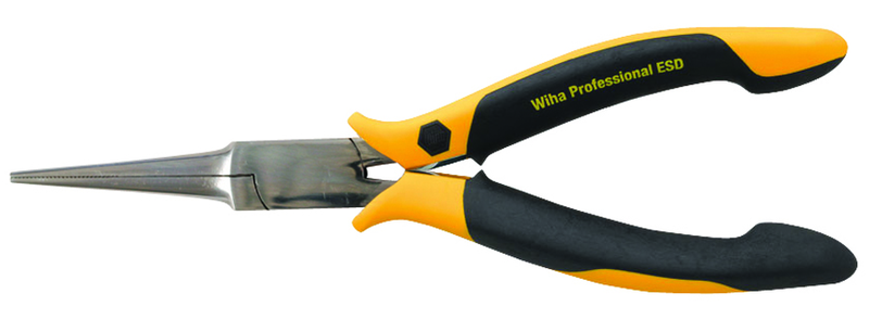 Long Needle Nose Pliers; Straight; Serrated Jaws ESD Safe Precision - Sun Tool & Supply