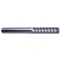 10mm Dia. - 100mm OAL - 45° Helix Bright Carbide End Mill - 6 FL - Sun Tool & Supply