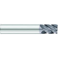 1/2 x 1/2 x 2 x 4 OAL .060 C/R 5 Flute Carbide End Mill - Round Shank-AlCrN Coated - Sun Tool & Supply