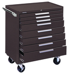 8-Drawer Roller Cabinet w/ball bearing Dwr slides - 40'' x 20'' x 34'' Brown - Sun Tool & Supply