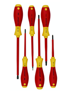 Insulated Screwdrivers Slotted 4.5; 6.5mm Phillips #1; 2. Square #1; 2. 6 Piece Set - Sun Tool & Supply