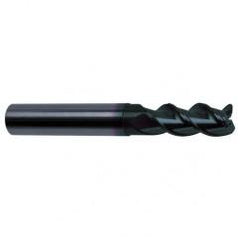 1/2" Dia. - 4-1/2" OAL - 45° Helix Super-A Carbide End Mill - 3 FL - Sun Tool & Supply