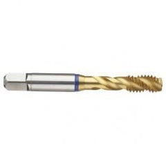 1/2-13 2B 3-Flute PM Cobalt Blue Ring Semi-Bottoming 40 degree Spiral Flute Tap-TiN - Sun Tool & Supply