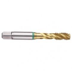 M30x3.5 6H 4-Flute Cobalt Green Ring Semi-Bottoming 40 degree Spiral Flute Tap-TiN - Sun Tool & Supply