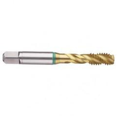 M18x2.5 6H 4-Flute Cobalt Green Ring Semi-Bottoming 40 degree Spiral Flute Tap-TiN - Sun Tool & Supply