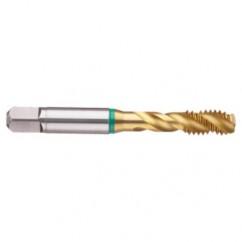 1-1/8-7 2B 4-Flute Cobalt Green Ring Semi-Bottoming 40 degree Spiral Flute Tap-TiN - Sun Tool & Supply