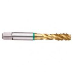 1-1/8-7 2B 4-Flute Cobalt Green Ring Semi-Bottoming 40 degree Spiral Flute Tap-TiN - Sun Tool & Supply