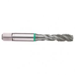 M20x2.5 6H 4-Flute Cobalt Green Ring Semi-Bottoming 40 degree Spiral Flute Tap-TiCN - Sun Tool & Supply