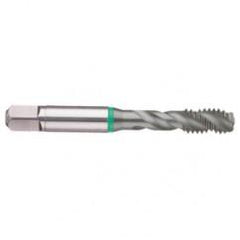 3/4-16 2B 4-Flute Cobalt Green Ring Semi-Bottoming 40 degree Spiral Flute Tap-TiCN - Sun Tool & Supply