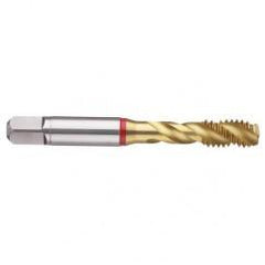 1-1/4-12 2B 5-Flute PM Cobalt Red Ring Semi-Bottoming 40 degree Spiral Flute Tap-TiN - Sun Tool & Supply