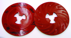 7" - Extra Hard Red - Disc Pad Face Plate Ribbed - Sun Tool & Supply