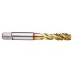 M18x1.5 6H 4-Flute Cobalt Red Ring Semi-Bottoming 40 degree Spiral Flute Tap-TiN - Sun Tool & Supply