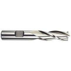 2 Dia. x 6-3/4 Overall Length 3-Flute Square End High Speed Steel SE End Mill-Round Shank-Center Cutting -Uncoated - Sun Tool & Supply