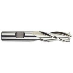 2 Dia. x 6-3/4 Overall Length 3-Flute Square End High Speed Steel SE End Mill-Round Shank-Center Cutting -Uncoated - Sun Tool & Supply