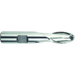 7/16" Dia. - 3-1/4" OAL - HSS-TiN - Ball Nose SE EM - 2 FL - Sun Tool & Supply