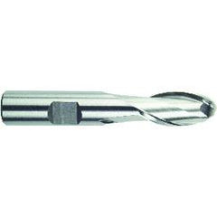 7/16" Dia. - 3-1/4" OAL - HSS-TiN - Ball Nose SE EM - 2 FL - Sun Tool & Supply