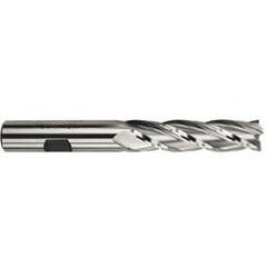 1/2 Dia. x 4 Overall Length 4-Flute Square End High Speed Steel SE End Mill-Round Shank-Center Cut-Uncoated - Sun Tool & Supply