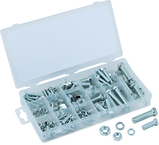 240 Pc. USS Nut & Bolt Assortment - Bolts; hex nuts and washers. Zinc oxide finish - Sun Tool & Supply