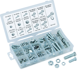 240 Pc. Metric Nut & Bolt Assortment - Bolts; hex nuts and washers. Zinc Oxide finish - Sun Tool & Supply