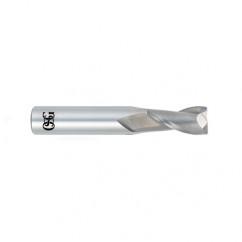 1/2 Dia. x 3 Overall Length 2-Flute .060 C/R Solid Carbide SE End Mill-Round Shank-Center Cutting-Uncoated - Sun Tool & Supply