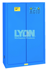 Acid Storage Cabinet - #5544 - 43 x 18 x 65" - 45 Gallon - w/2 shelves, three poly trays, 2-door manual close - Blue Only - Sun Tool & Supply