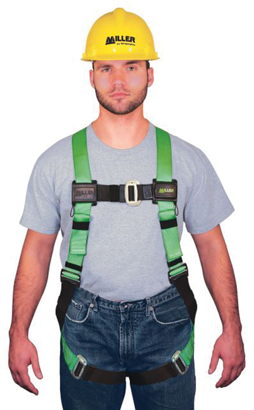 Miller HP Series Non-Stretch Harness w/Friction Buckle Shoulder Straps; Mating Buckle Leg Straps & Mating Buckle Chest Strap - Sun Tool & Supply