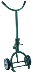 Drum Truck - Adjustable Sliding Chime Hook for steel or fiber drums - Spring loaded - 10" M.O.R wheels 60" H x 25" W - Sun Tool & Supply