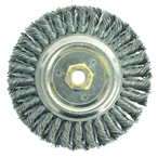 6" Filler Pass Brush - .023 Steel Wire; 5/8-11 Dbl-Hex Nut - Dually Weld Cleaning Brush - Sun Tool & Supply