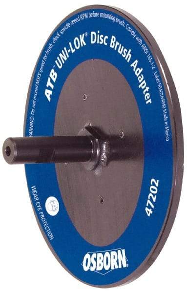 Osborn - 7/8" Arbor Hole to 3/4" Shank Diam Drive Arbor - For 10, 12 & 14" UNI LOK Disc Brushes, Attached Spindle, Flow Through Spindle - Sun Tool & Supply