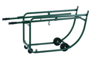 Drum Cradles - 1" O.D. x 14 Gauge Steel Tubing - Bung Drain is 21" off the floor in horizontal position - 5" Rubber wheels - 3" Rubber casters - Sun Tool & Supply