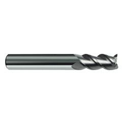 1/4" Dia. - 2-1/2" OAL - 45° Helix Bright Carbide End Mill - 3 FL - Sun Tool & Supply