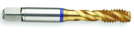 M2x0.40 6H 3-Flute PM Cobalt Blue Ring Semi-Bottoming 40 degree Spiral Flute Tap-TiN - Sun Tool & Supply