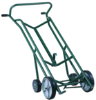 4-Wheel Drum Truck - 1000 lb Cacity - 10" Poly wheels forward - 6' Poly wheels back - Easy Handle -- 59 H x 24 W - Sun Tool & Supply