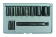 11 Pc. Gasket Hole Punch Set - Long Driving Mandrel & 1/4; 5/16; 3/8; 7/16; 1/2; 9/16; 5/8; 3/4; 7/8; 1" - Sun Tool & Supply