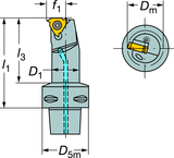 C3-R166.0KF-12050-11 Capto® and SL Turning Holder - Sun Tool & Supply